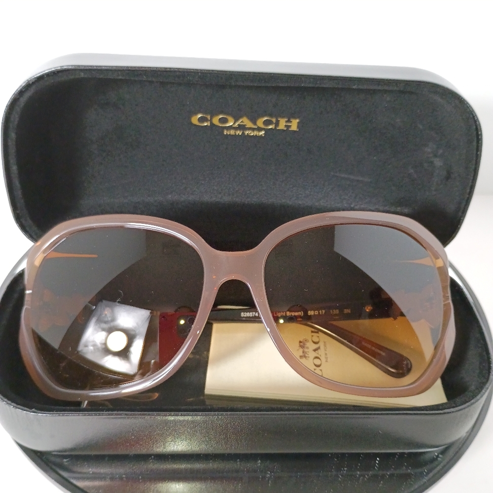 Coach Integration Flower Milky Light Brown Oversized Sunglasses - Picture 2 of 10